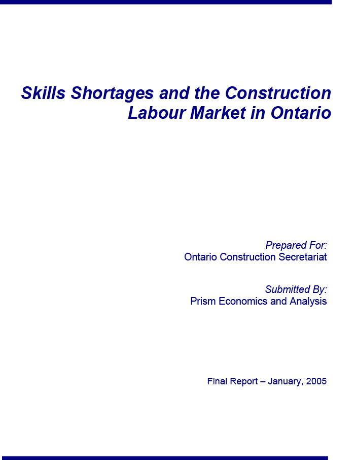 Skills Shortages and the Construction Labour Market in Ontario