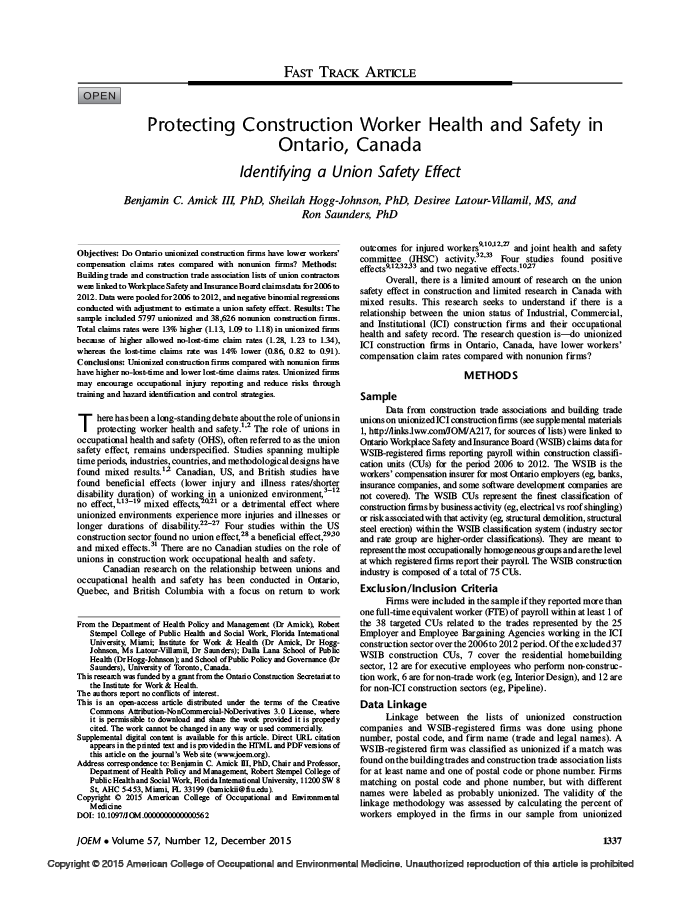 Union Safety Effect